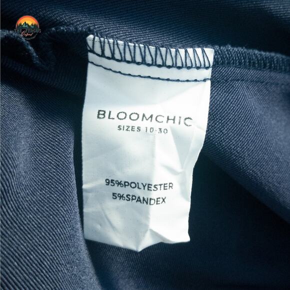 Bloomchic One-Button Coat Navy Belted Collared Trench Blazer Women's Size 18-20 - Picture 12 of 13